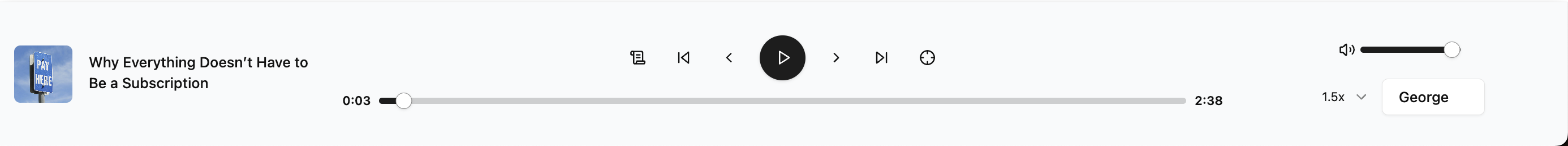 Audio player screenshot